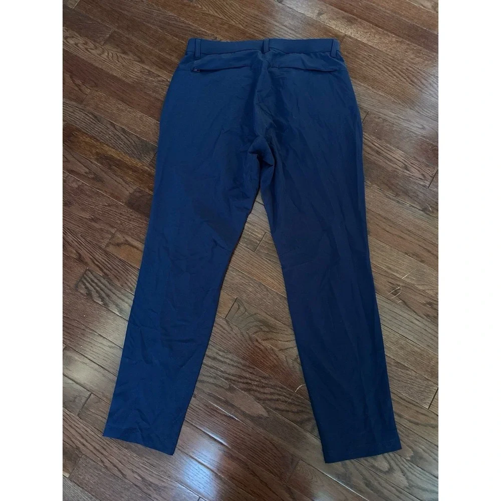 Men's Navy Blue Fabletics Slim Fit Tapered The Don Trouser Pants